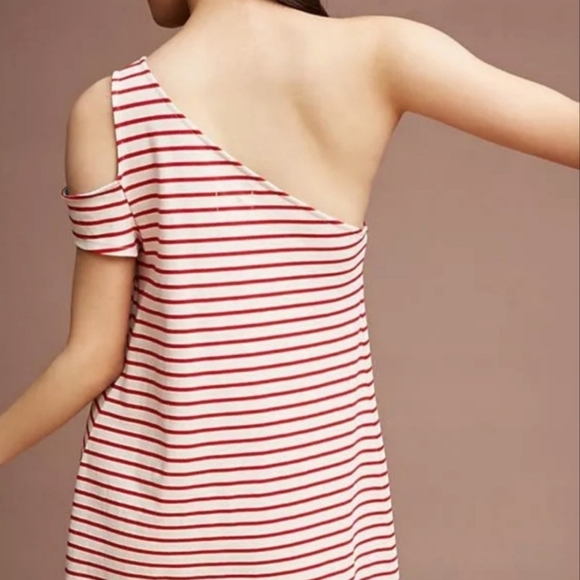 Anthropologie NEW Maeve Market Red Cream Stripe Dress Size XS Casual - Picture 3 of 9